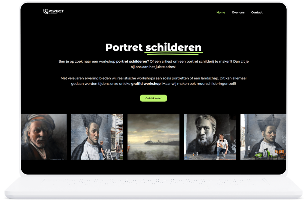 Voorbeeld van een WordPress-website ontworpen door VermMedia op laptop